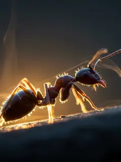 Cinematic photo of a ant