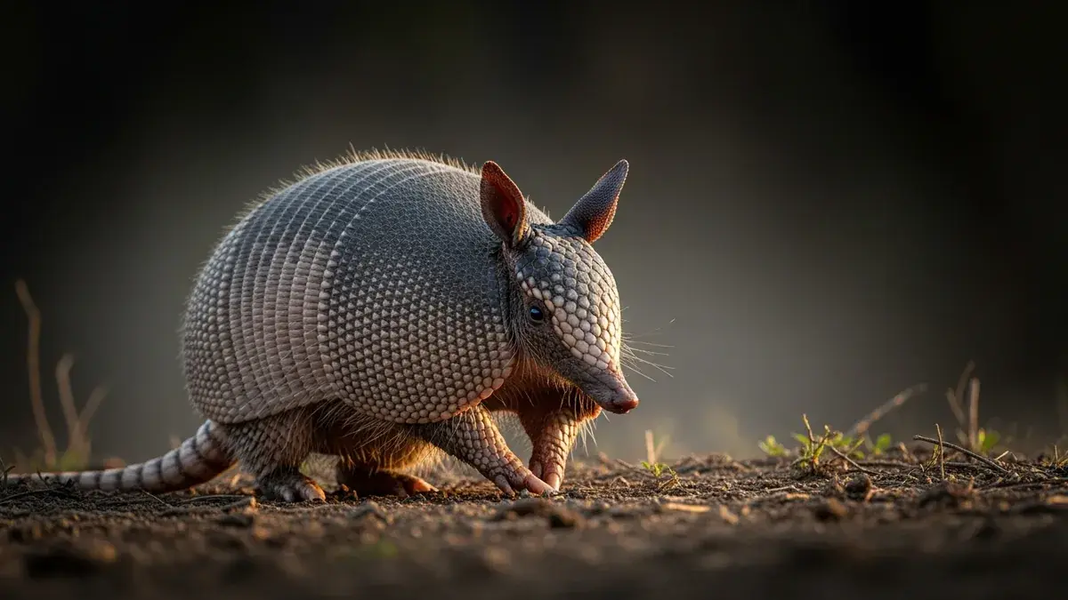 Cinematic photo of a armadillo