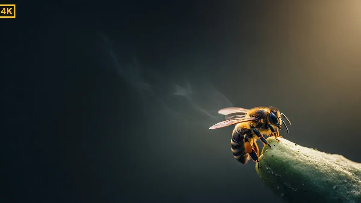 Cinematic photo of a bee