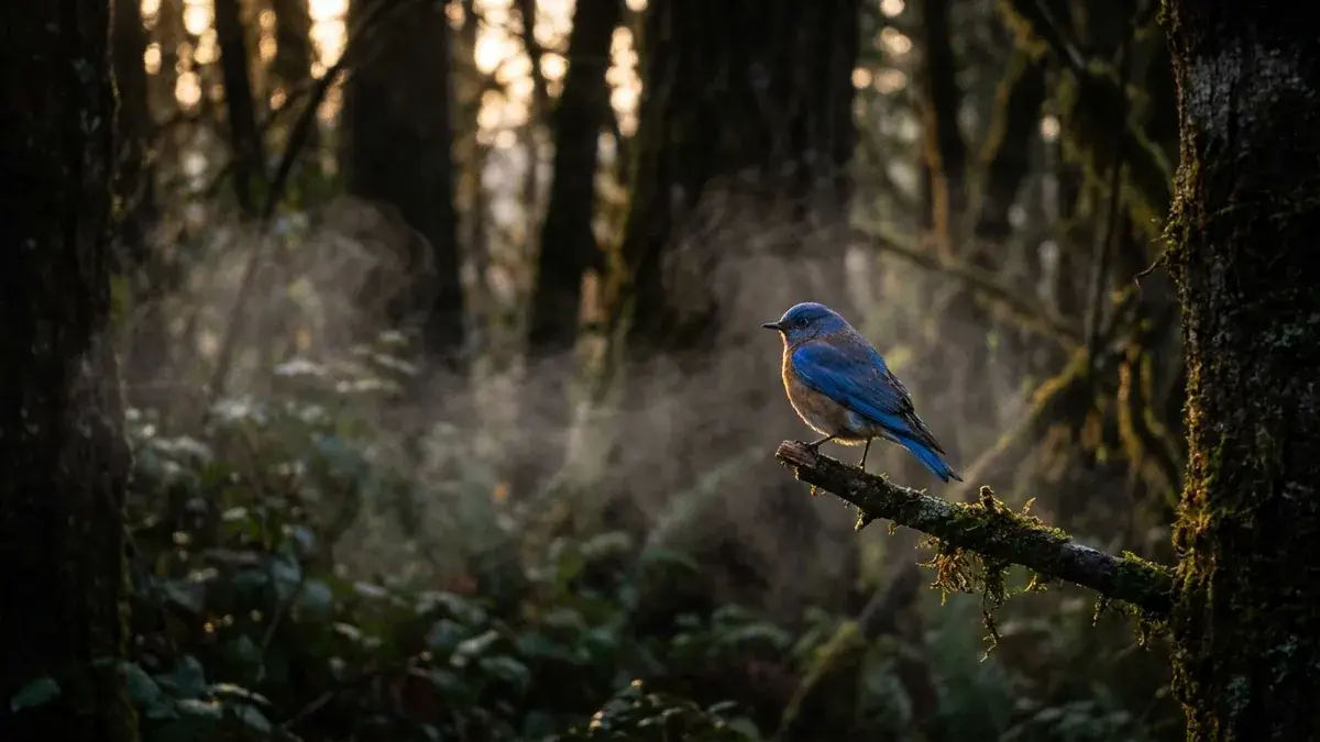Cinematic photo of a bluebird
