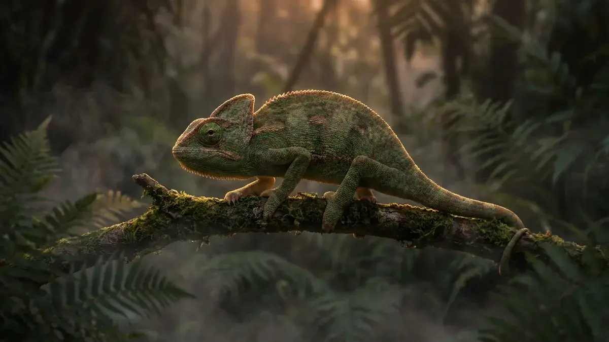 Cinematic photo of a chameleon