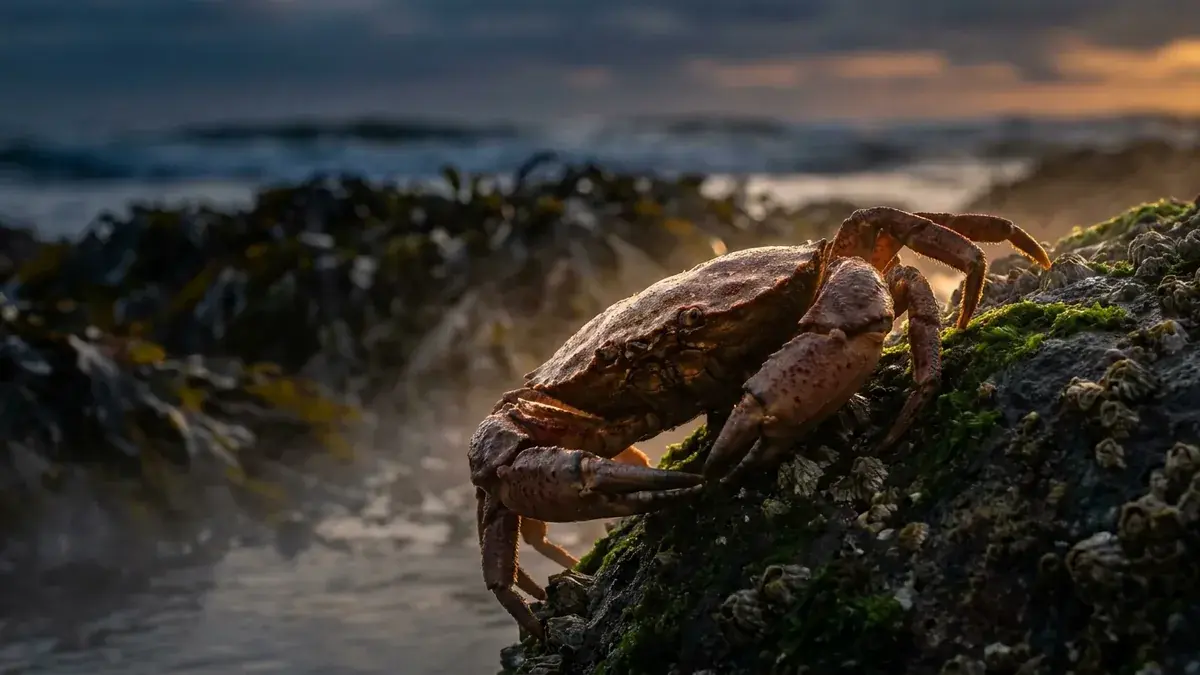 Cinematic photo of a crab