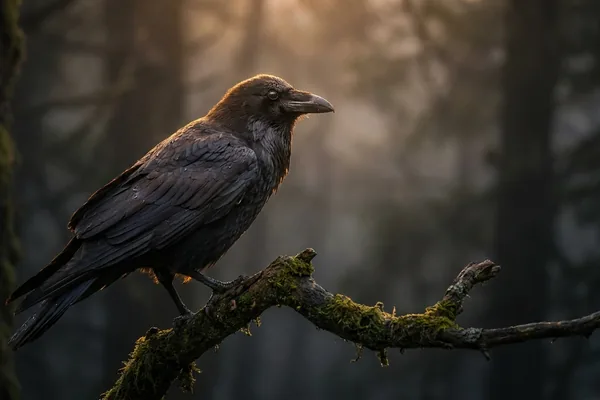 Cinematic photo of a crow