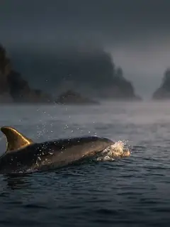 Cinematic photo of a dolphin