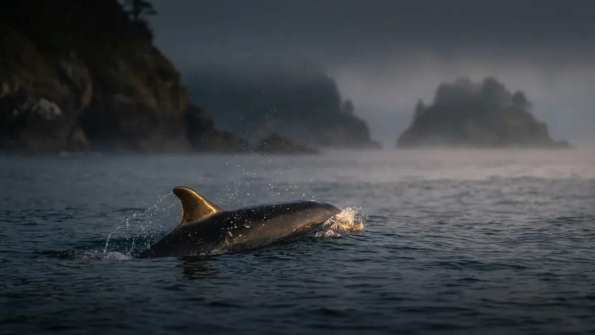 Cinematic photo of a dolphin