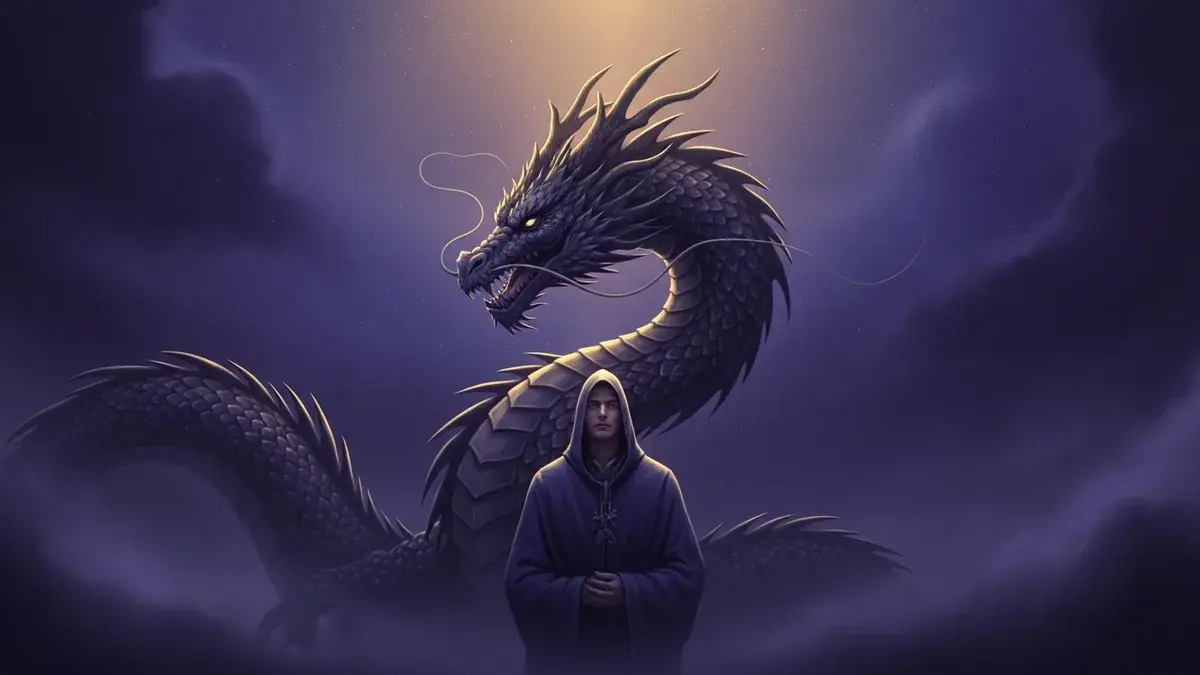 Illustration of dragon, a mythical creature
