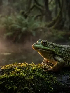 Cinematic photo of a frog