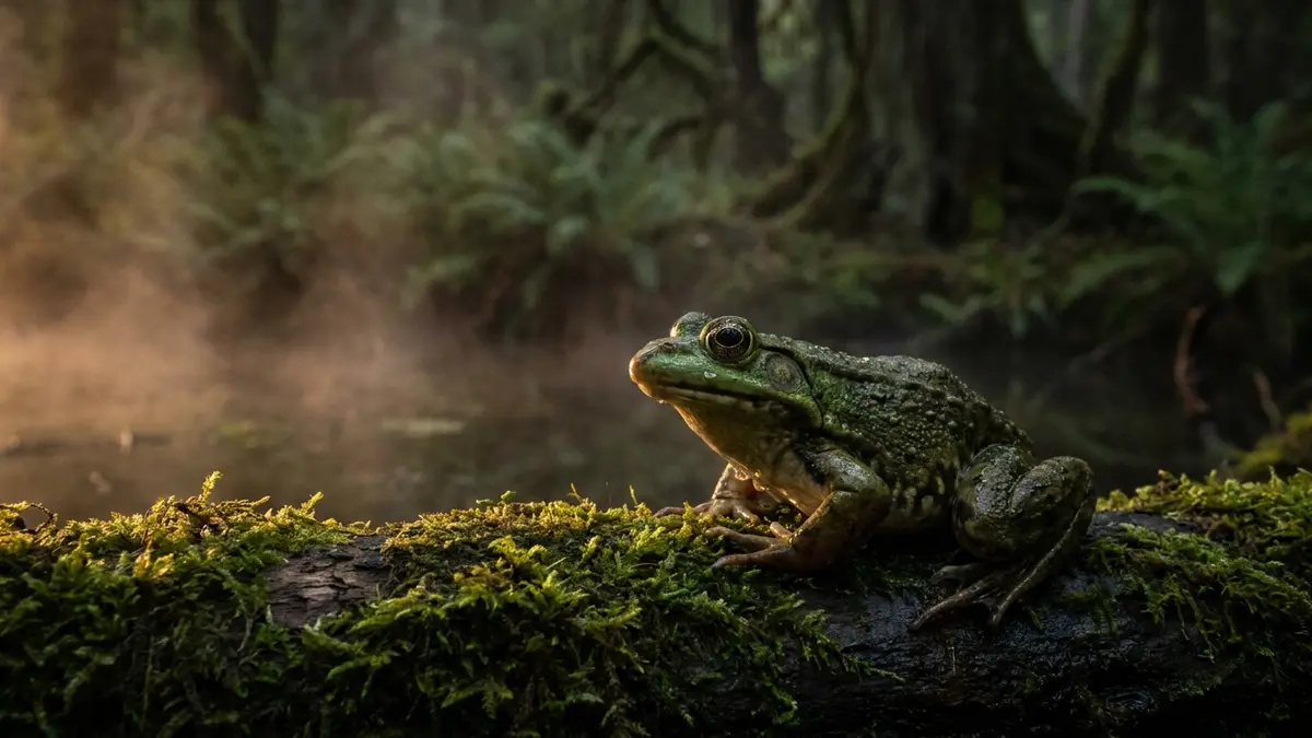 Cinematic photo of a frog