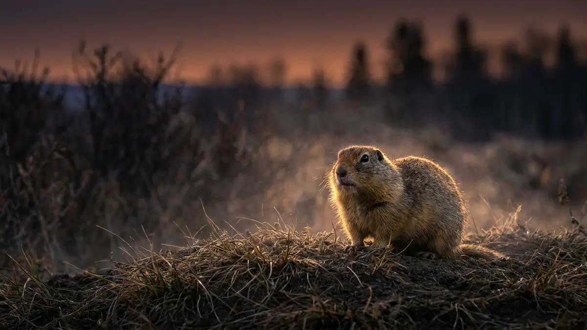 Cinematic photo of a gopher