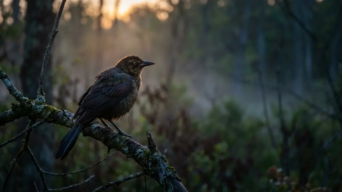 Cinematic photo of a grackle