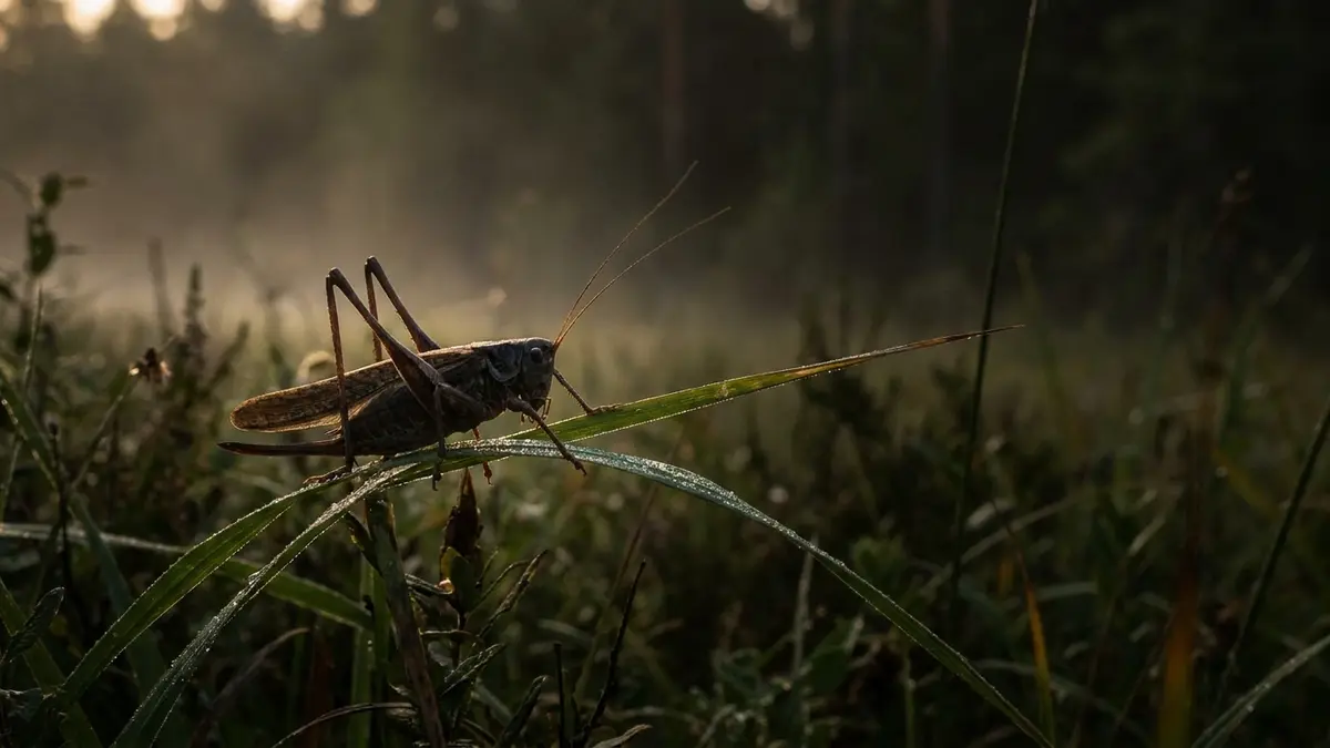 Cinematic photo of a grasshopper cricket