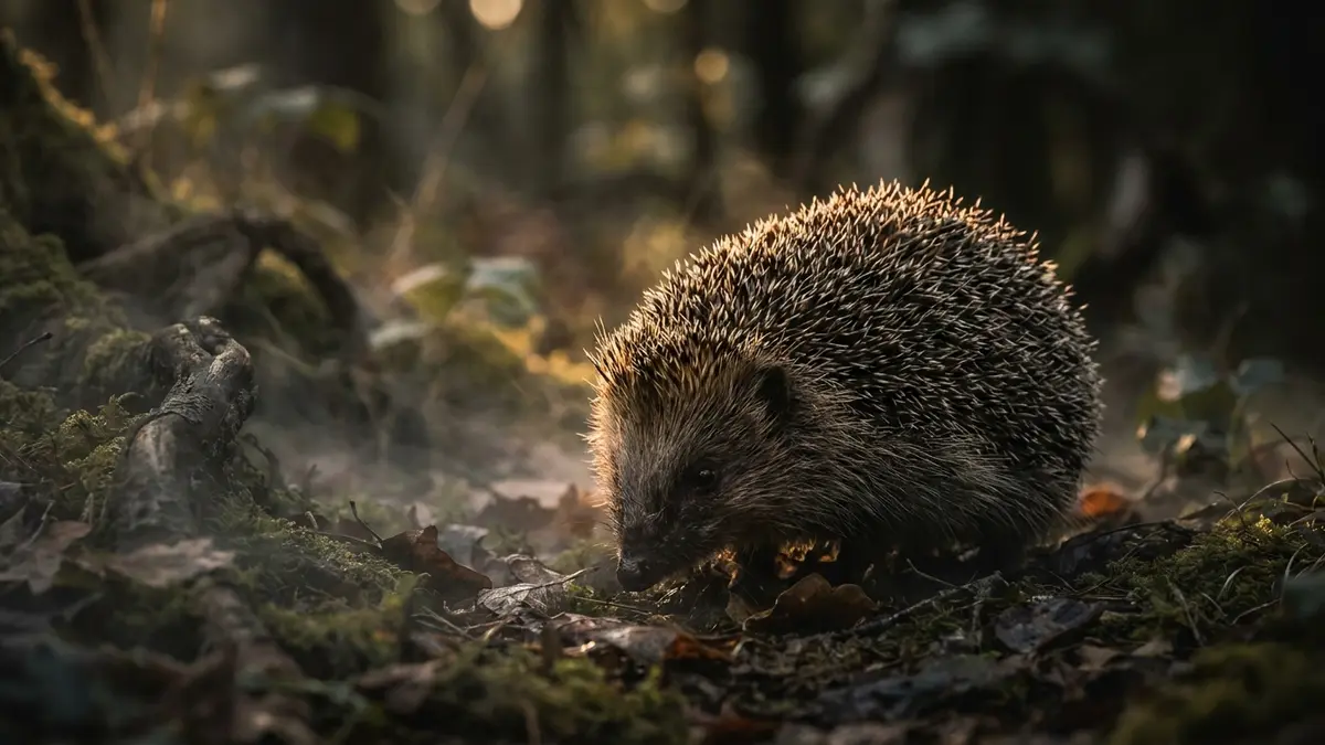 Cinematic photo of a hedgehog