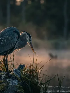 Cinematic photo of a heron
