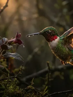 Cinematic photo of a hummingbird