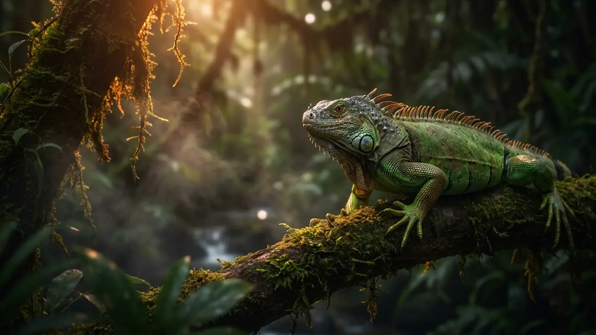 Cinematic photo of a iguana