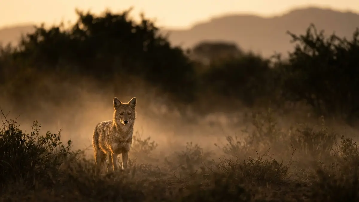 Cinematic photo of a jackal