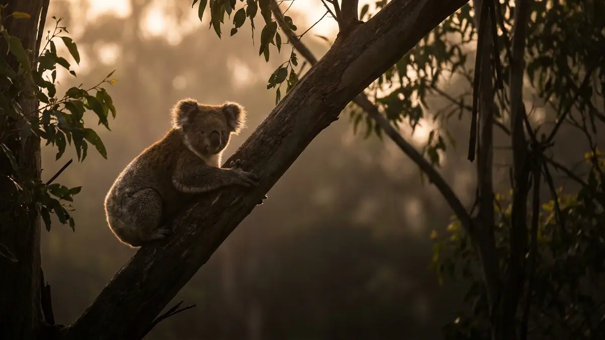 Cinematic photo of a koala bear