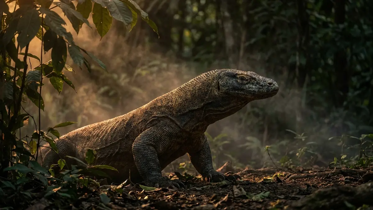 Cinematic photo of a komodo dragon