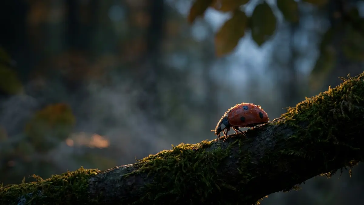 Cinematic photo of a ladybug