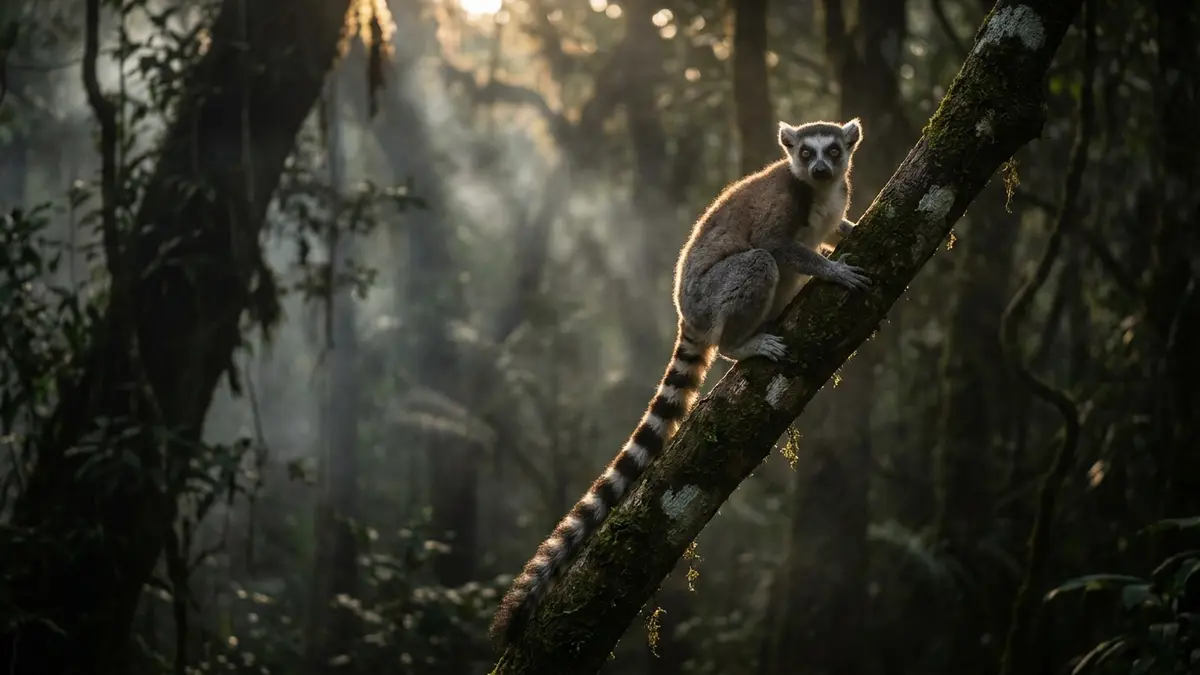 Cinematic photo of a lemur