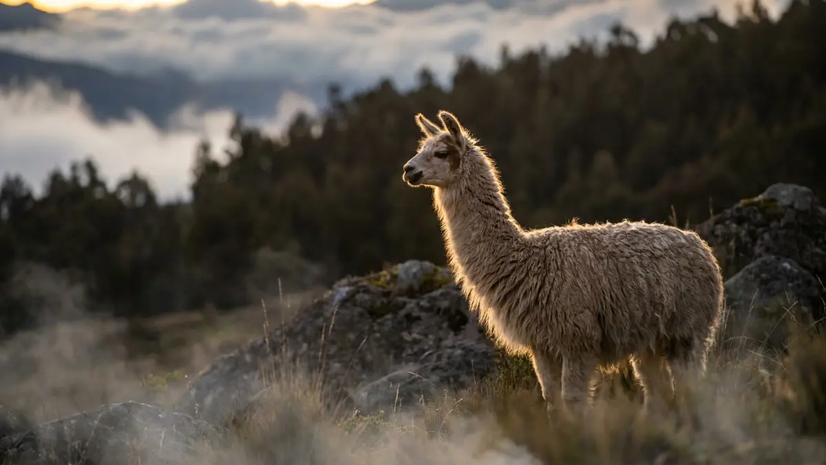Cinematic photo of a llama alpaca