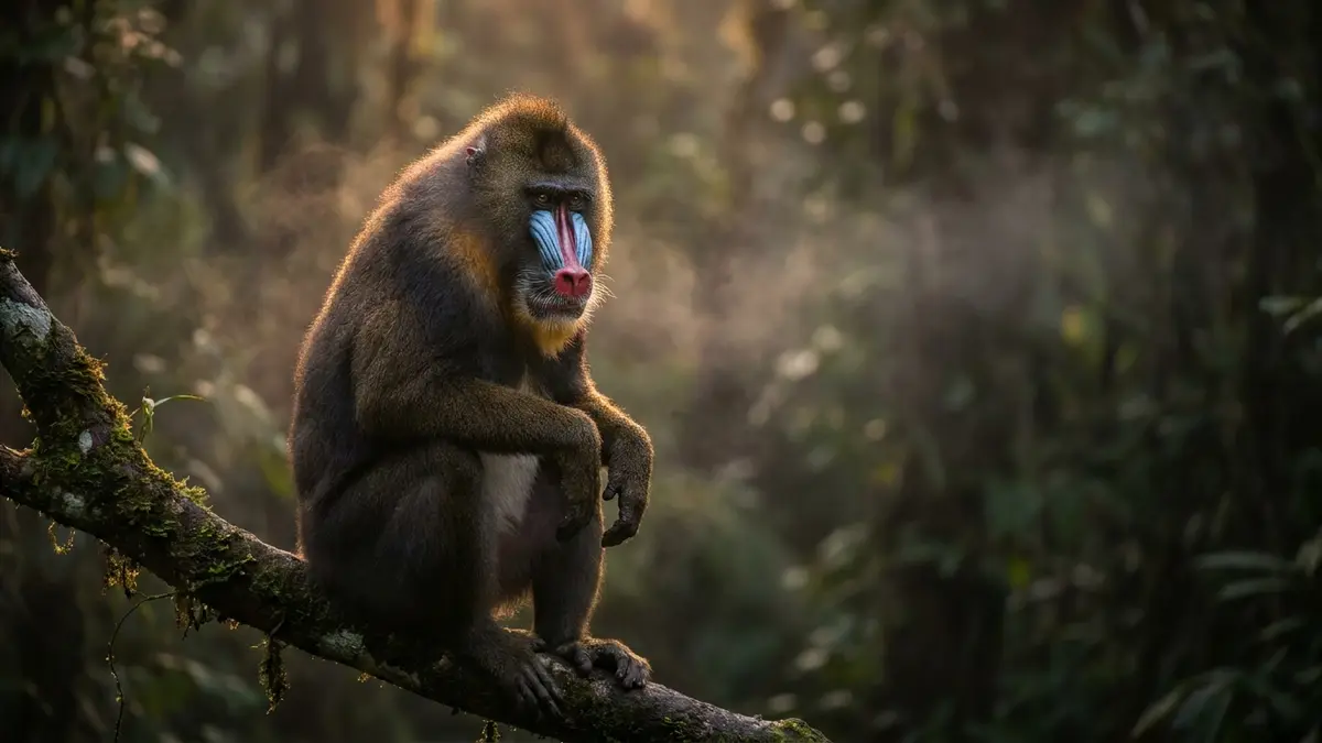 Cinematic photo of a mandrill