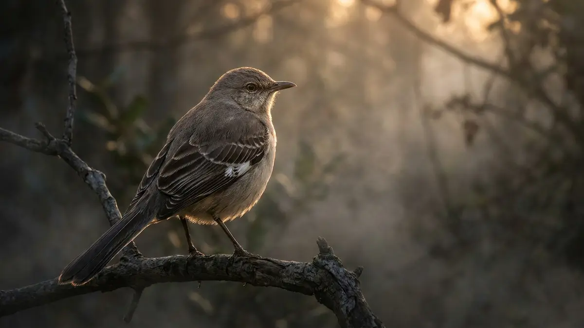Cinematic photo of a mockingbird