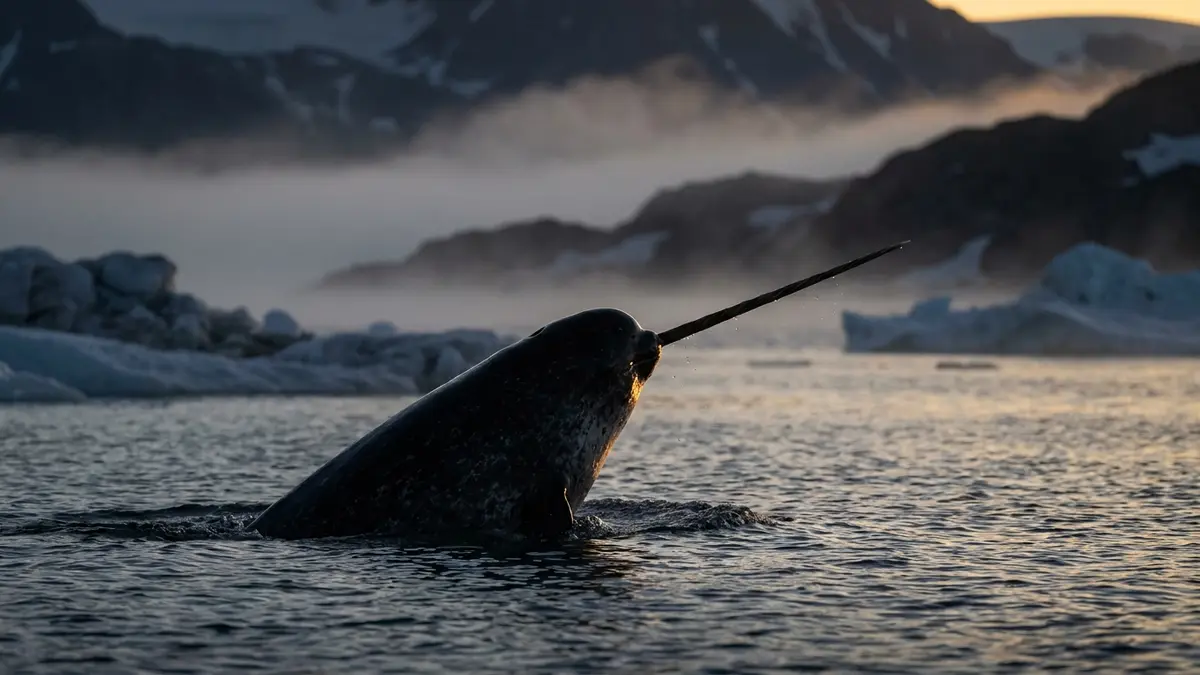 Cinematic photo of a narwhal