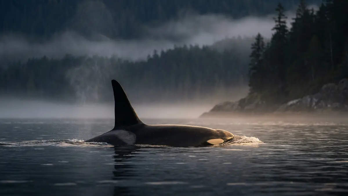 Cinematic photo of a orca