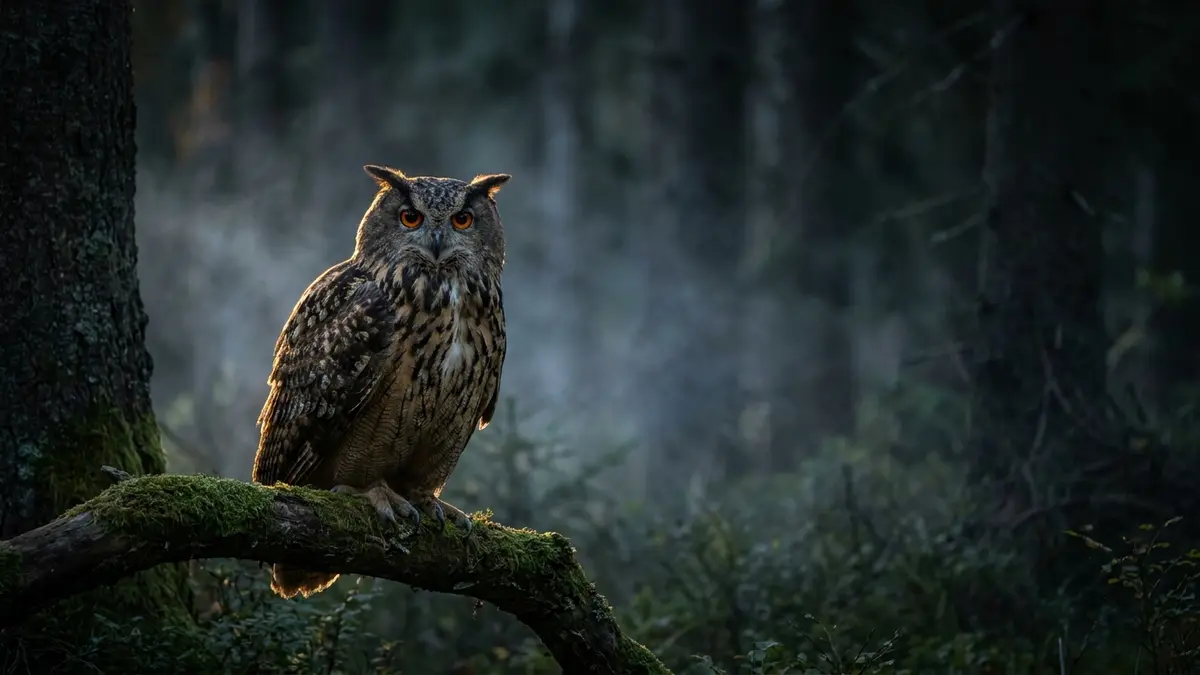 Cinematic photo of a owl in
