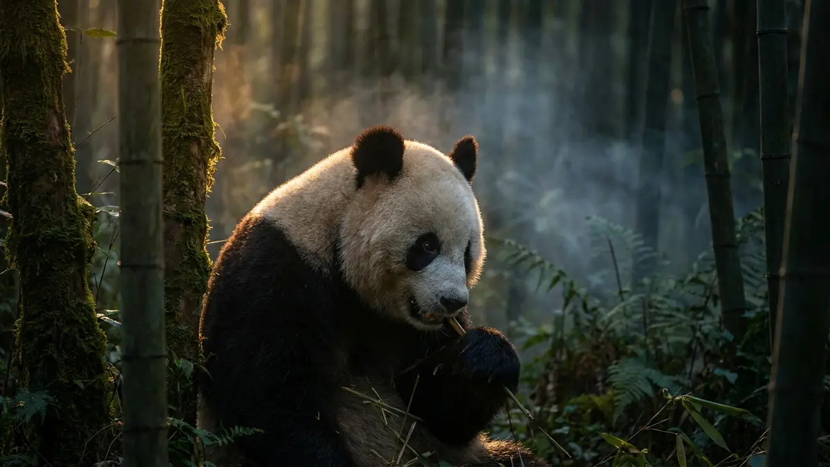Cinematic photo of a panda