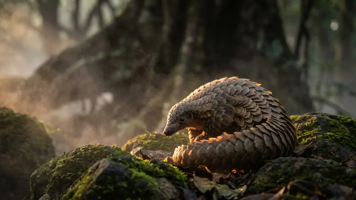 Cinematic photo of a pangolin
