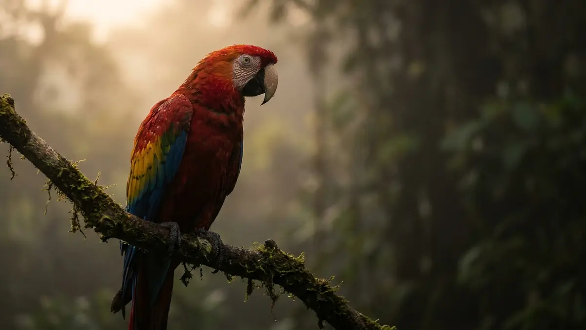 Cinematic photo of a parrot