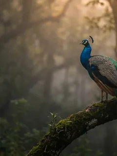 Cinematic photo of a peacock