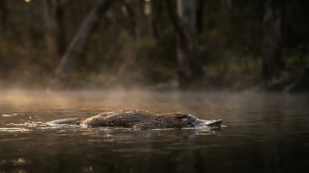Cinematic photo of a platypus