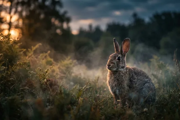 Cinematic photo of a rabbit