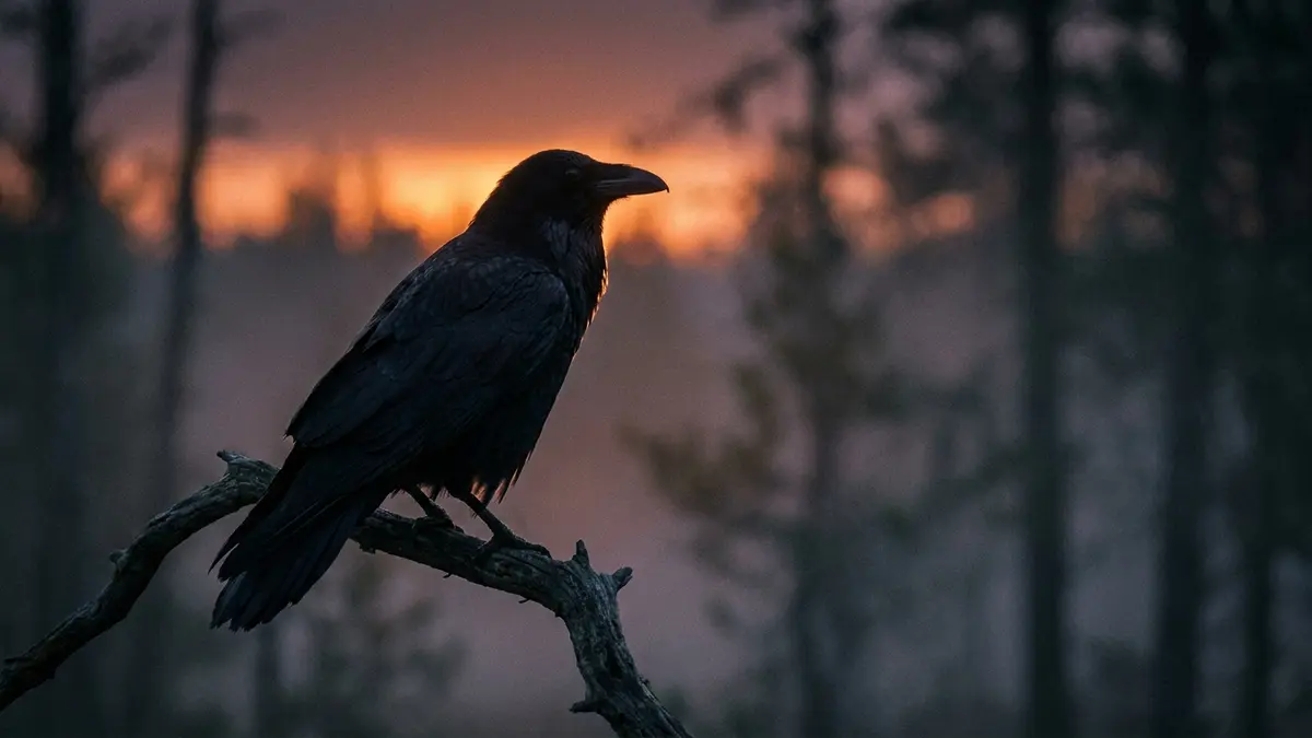 Cinematic photo of a raven