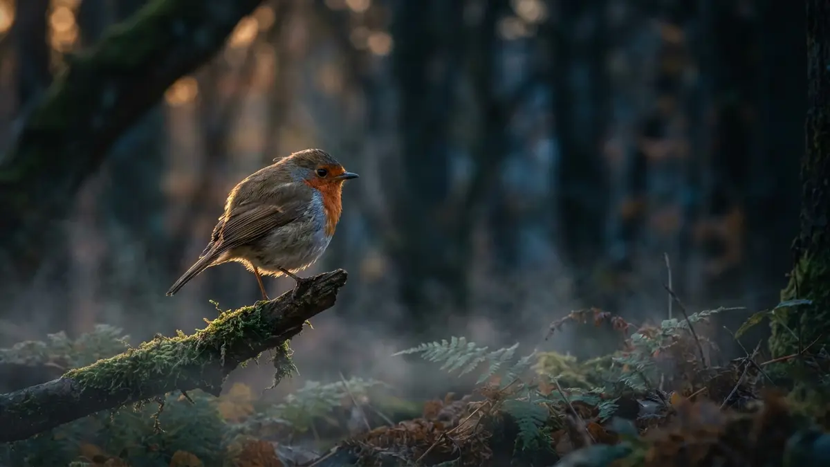 Cinematic photo of a robin