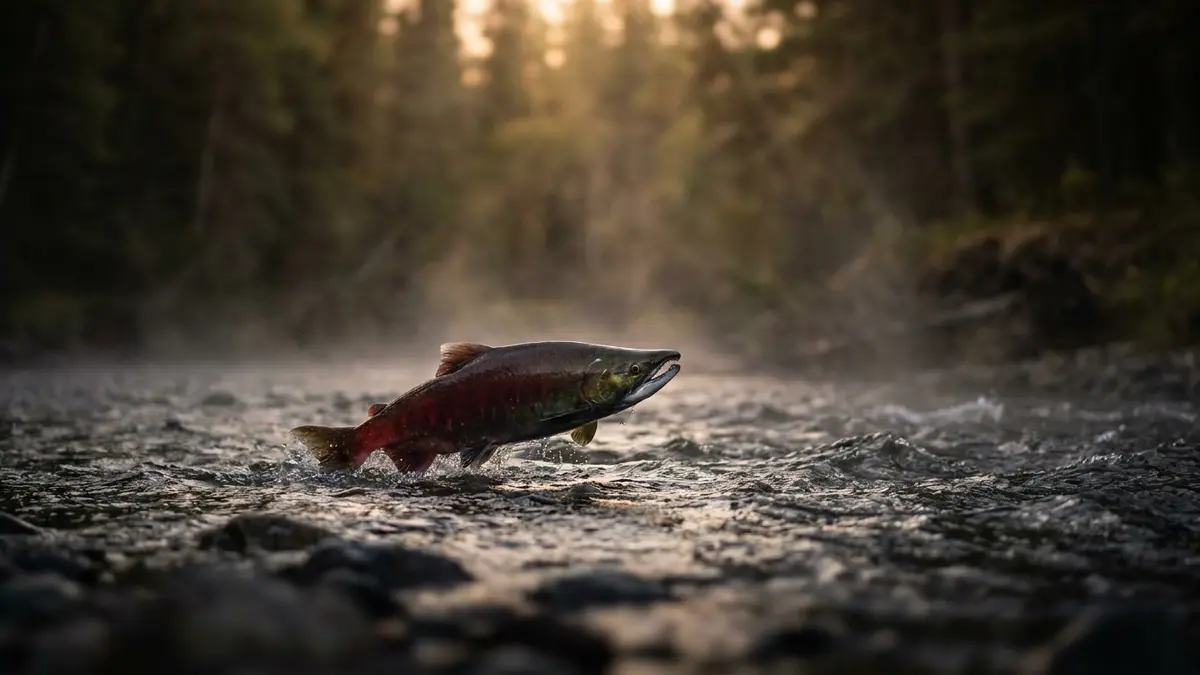 Cinematic photo of a salmon
