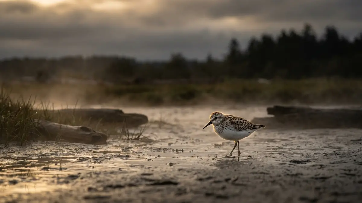 Cinematic photo of a sandpiper