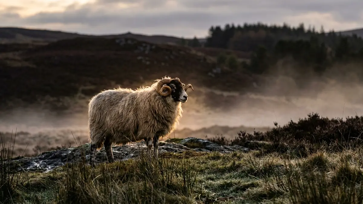 Cinematic photo of a sheep
