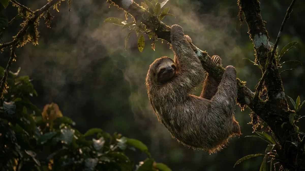 Cinematic photo of a sloth
