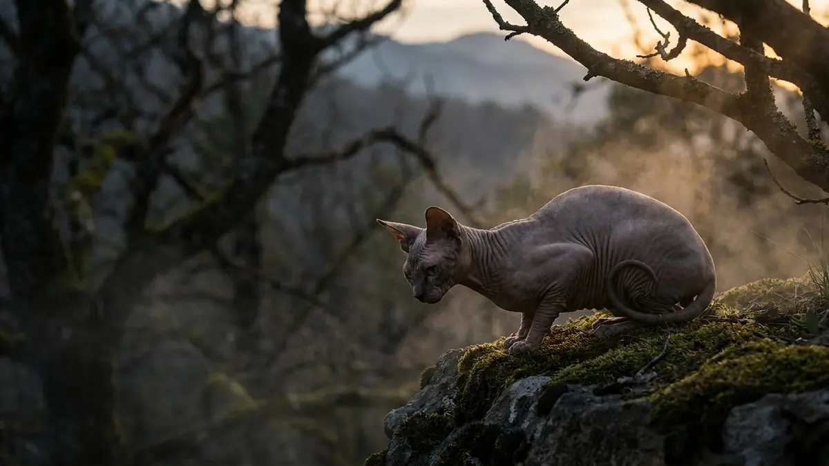 Cinematic photo of a sphynx cat