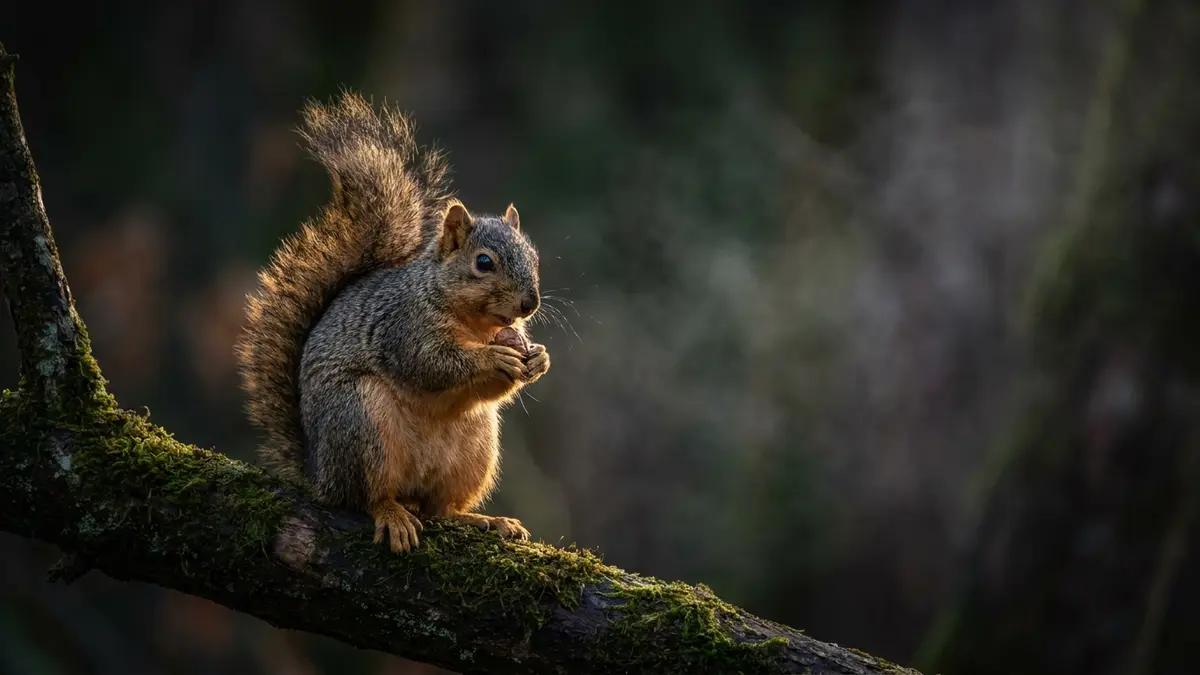 Cinematic photo of a squirrels