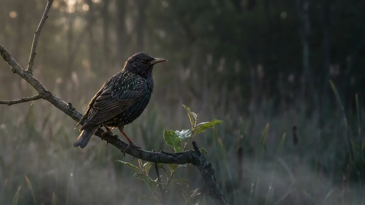 Cinematic photo of a starling