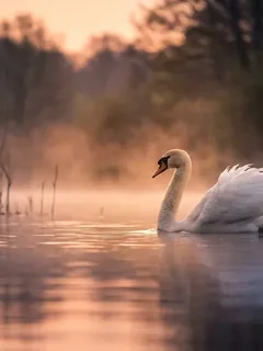 Cinematic photo of a swan