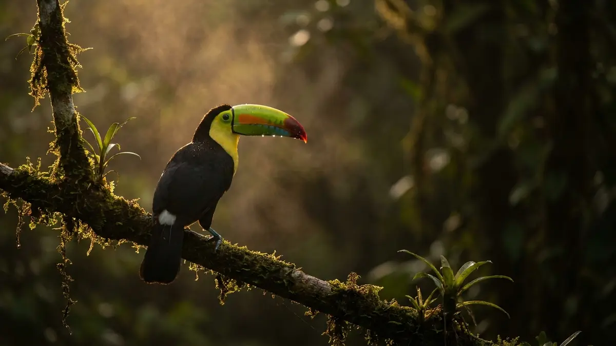 Cinematic photo of a toucan