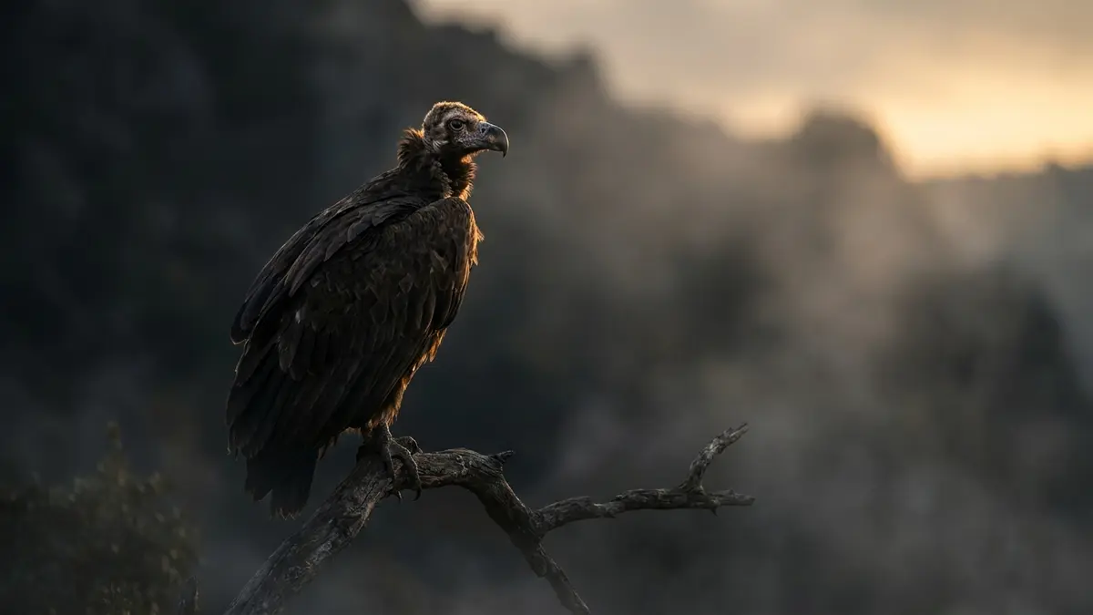 Cinematic photo of a vulture