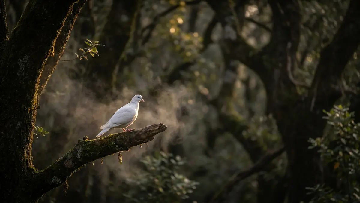 Cinematic photo of a white dove